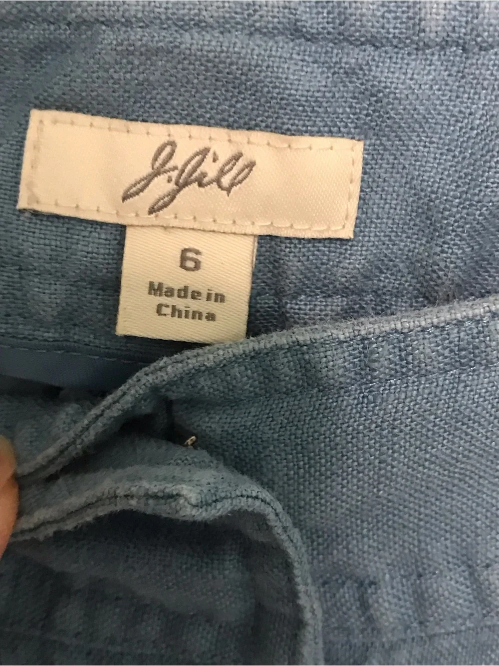 J. Jill Blue Linen Cropped Pants